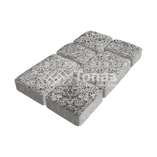 Тротуарная плитка Брук, аляска белая с гранитной крошкой, 6 см