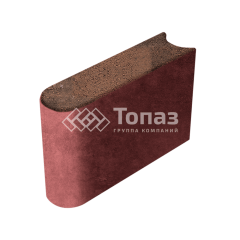 Камень бортовой БРШ 50.20.8, сорренто, красное основание