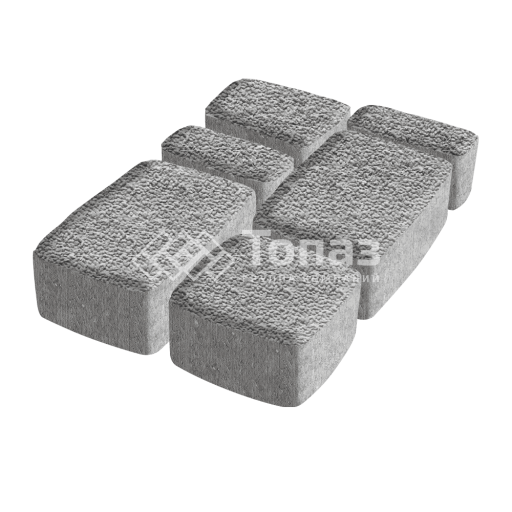 Тротуарная плитка Классико, серо-белая с мраморной крошкой, 6 см