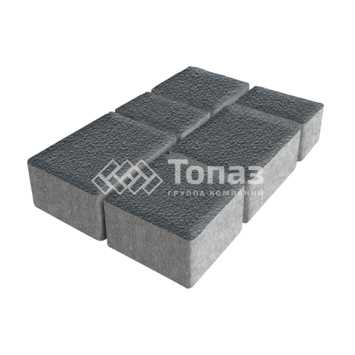 Тротуарная плитка Лэндхаус, черная на камне, 8 см