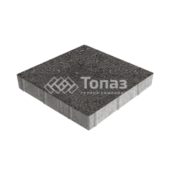 Тротуарная плитка Квадрат 500х500х70, джафар черный на камне