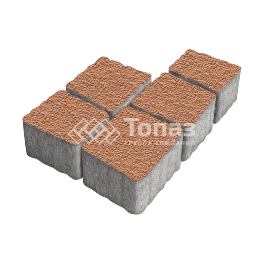 Тротуарная плитка Антик, оранжевая с гранитной крошкой, 4 см