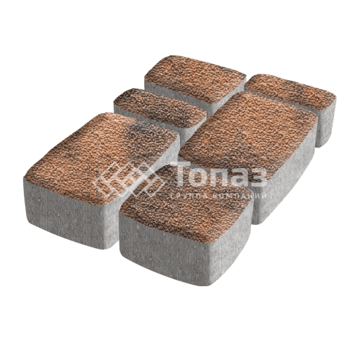 Тротуарная плитка Классико, сомон с мраморной крошкой, 6 см