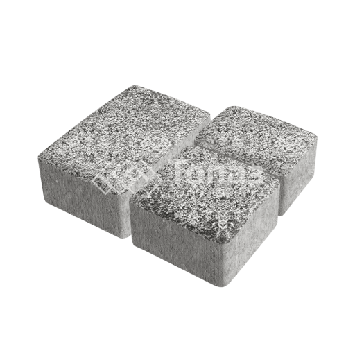 Тротуарная плитка Старый город, аляска белая на камне, 4 см