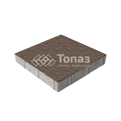 Тротуарная плитка Квадрат 400х400х60, коричневая с мраморной крошкой