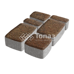 Тротуарная плитка Классико, джафар оранжевый с мраморной крошкой, 4 см