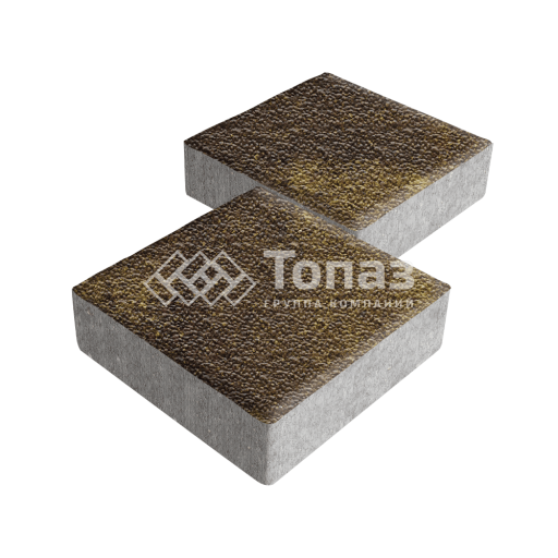 Тротуарная плитка Квадрат 200х200х60, осень с мраморной крошкой