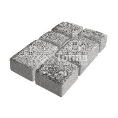 Тротуарная плитка Старый город, аляска белая на камне, 6 см