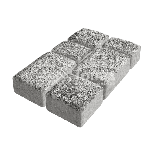 Тротуарная плитка Старый город, аляска белая на камне, 6 см