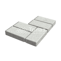 Тротуарная плитка Брусчатка, белая, 10 см