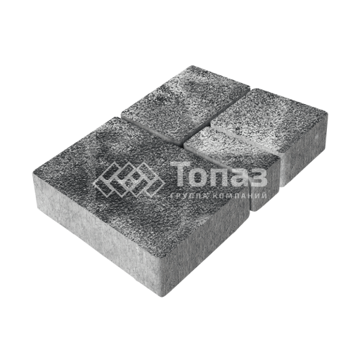 Тротуарная плитка Мюнхен, черно-белая на камне, 4 см