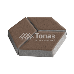 Тротуарная плитка Ромб, коричневая, 6 см