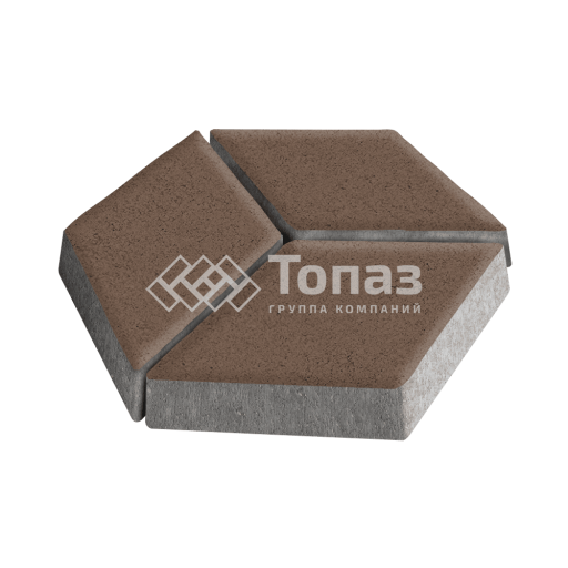 Тротуарная плитка Ромб, коричневая, 6 см