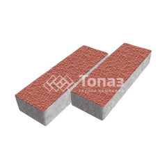 Тротуарная плитка 300х100х60, красная с гранитной крошкой