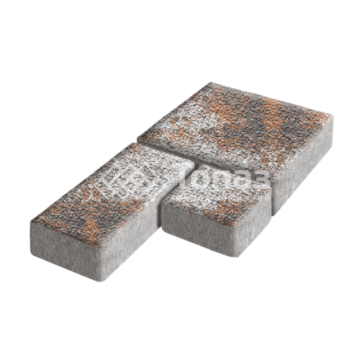 Тротуарная плитка Рубико, агат оранжевый с гранитной крошкой, 4 см