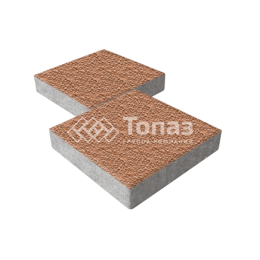 Тротуарная плитка Квадрат 400х400х60, оранжевая с мраморной крошкой