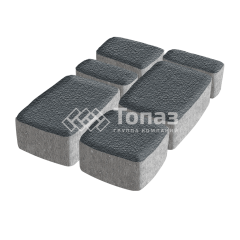 Тротуарная плитка Классико, черная на камне, 6 см