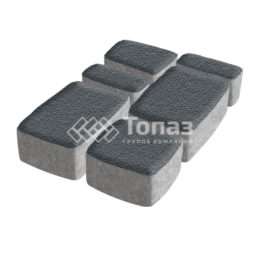 Тротуарная плитка Классико, черная на камне, 6 см