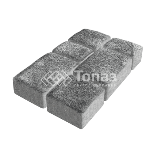 Тротуарная плитка Старый город, антрацит на камне, 6 см