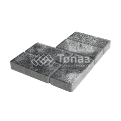 Тротуарная плитка Брусчатка, черно-белая с гранитной крошкой, 6 см