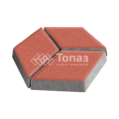 Тротуарная плитка Ромб, красная, 6 см