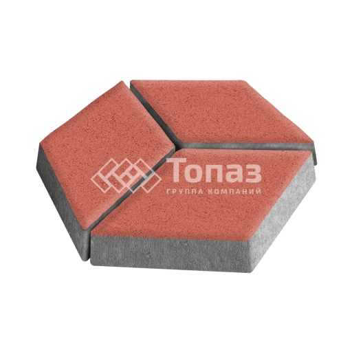 Тротуарная плитка Ромб, красная, 6 см