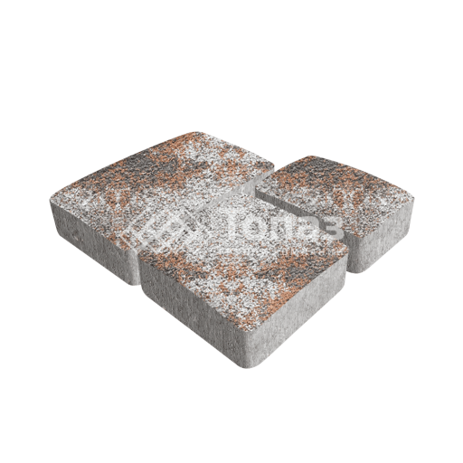 Тротуарная плитка Брук, агат оранжевый на камне, 4 см