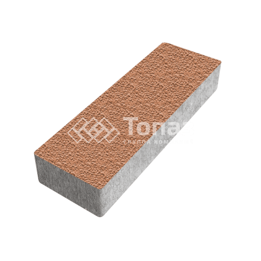 Тротуарная плитка 300х100х60, оранжевая с гранитной крошкой