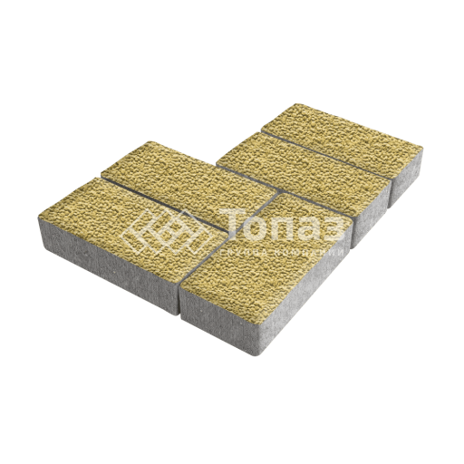 Тротуарная плитка 200х100х40, желтая с мраморной крошкой