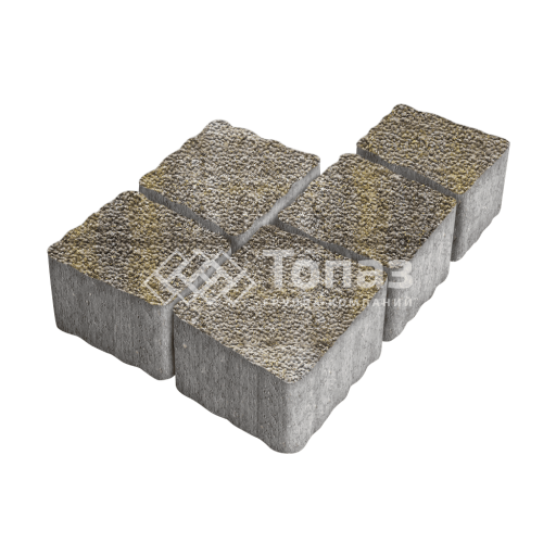 Тротуарная плитка Антик, степь с мраморной крошкой, 4 см