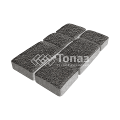 Тротуарная плитка Брук, джафар черный с гранитной крошкой, 6 см