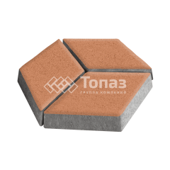 Тротуарная плитка Ромб, оранжевая, 6 см