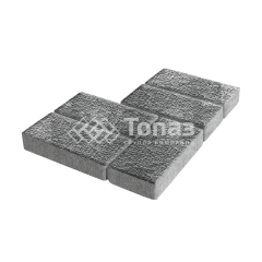 Тротуарная плитка Брусчатка, антрацит с мраморной крошкой, 4 см