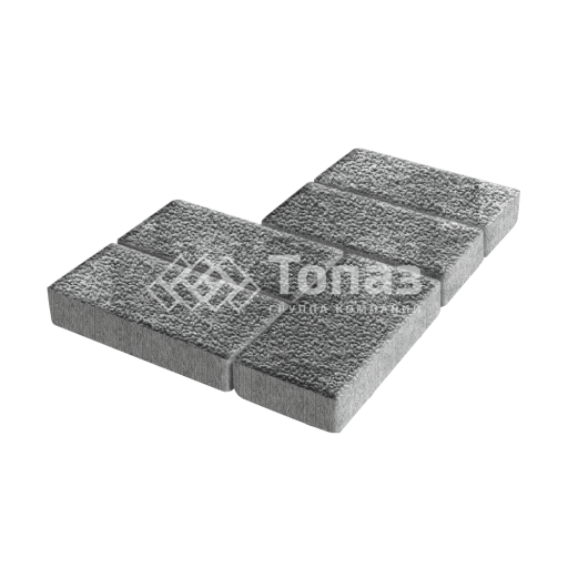 Тротуарная плитка Брусчатка, антрацит с мраморной крошкой, 4 см