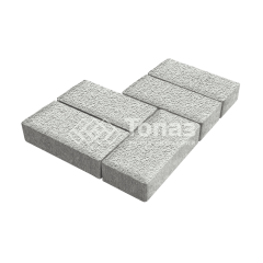 Тротуарная плитка 200х100х100, белая на камне