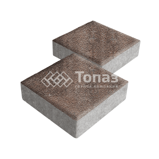 Тротуарная плитка Квадрат 200х200х40, яшма на камне