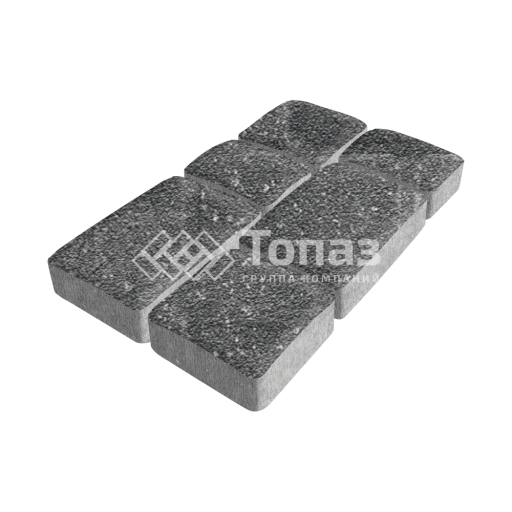 Тротуарная плитка Брук, аляска черная на камне, 4 см