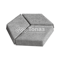 Тротуарная плитка Ромб, серо-белая на камне, 6 см