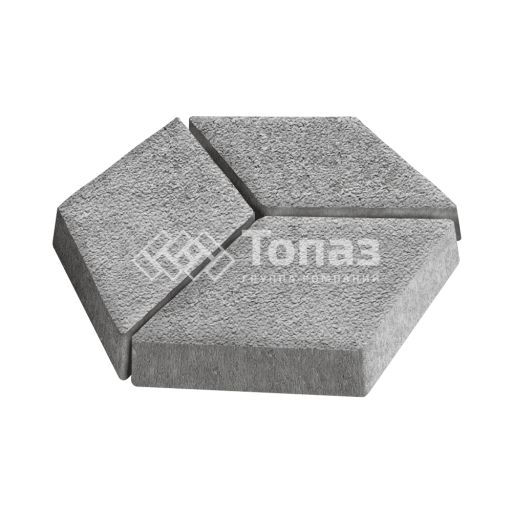 Тротуарная плитка Ромб, серо-белая на камне, 6 см