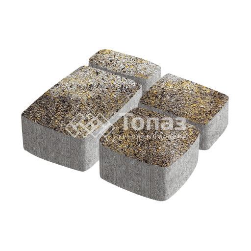 Тротуарная плитка Классико, агат желтый на камне, 6 см