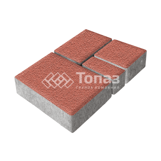 Тротуарная плитка Мюнхен, красная на камне, 4 см