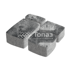 Тротуарная плитка Классико, черно-белая на камне, 4 см