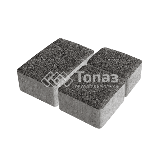 Тротуарная плитка Старый город, джафар черный на камне, 4 см