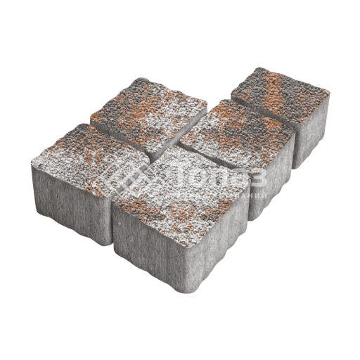 Тротуарная плитка Антик, агат оранжевый с гранитной крошкой, 4 см