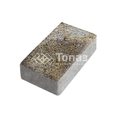 Тротуарная плитка Брусчатка, агат желтый с мраморной крошкой, 8 см