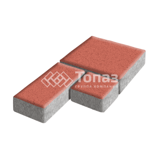 Тротуарная плитка Рубико, красная, 6 см