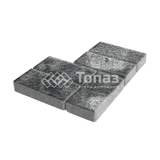 Тротуарная плитка Брусчатка, черно-белая с мраморной крошкой, 8 см