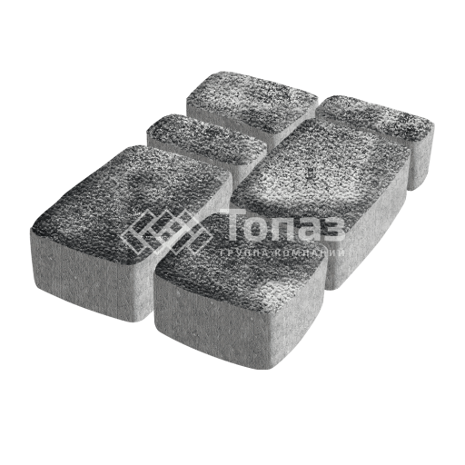 Тротуарная плитка Классико, черно-белая с гранитной крошкой, 4 см