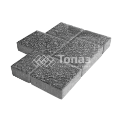 Тротуарная плитка Новый город, аляска черная с мраморной крошкой, 4 см