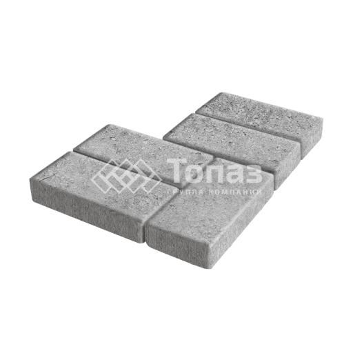 Тротуарная плитка Брусчатка, серо-белая, 4 см